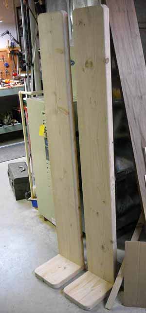 Bare wood stands