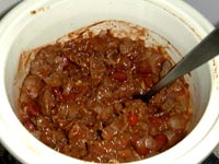 Chili - about 1 hour in - 8 more hours to go.